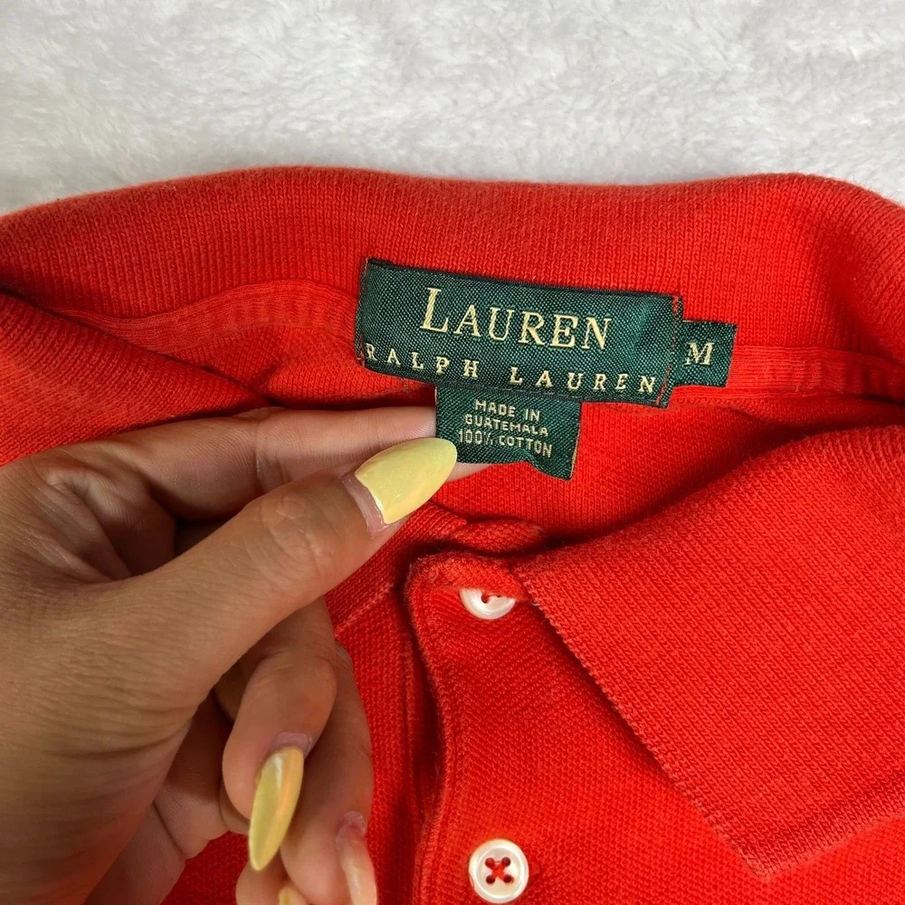Lauren Ralph Lauren Polo Shirt Men's Red Long Sleeve‎ Rugby Classic - Medium